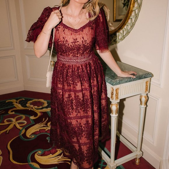 IvyCityCo Venice Dress With Flutter Sleeves - Size S - Picture 7 of 8